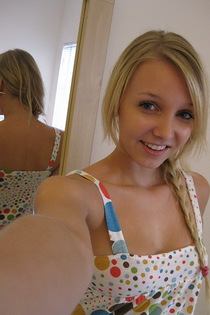 Super cute blonde girlfriend takes self pictures-00