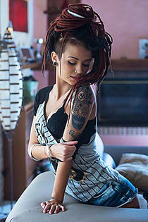 Sweet Tattooed Rasta Girl Strips