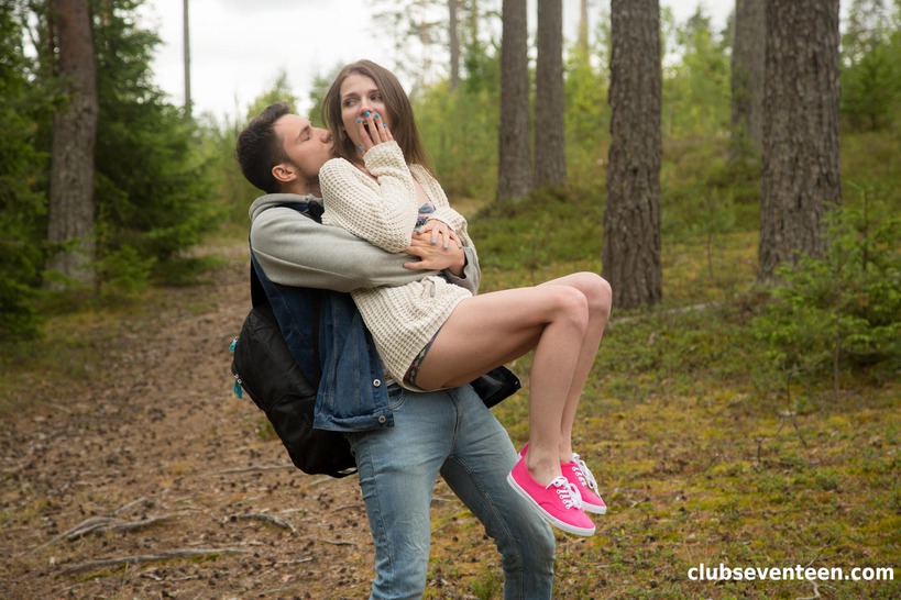 Skinny Teen Fucked In The Woods 1