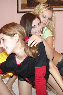 Three hot girlfriends enjoy lesbian sex-00