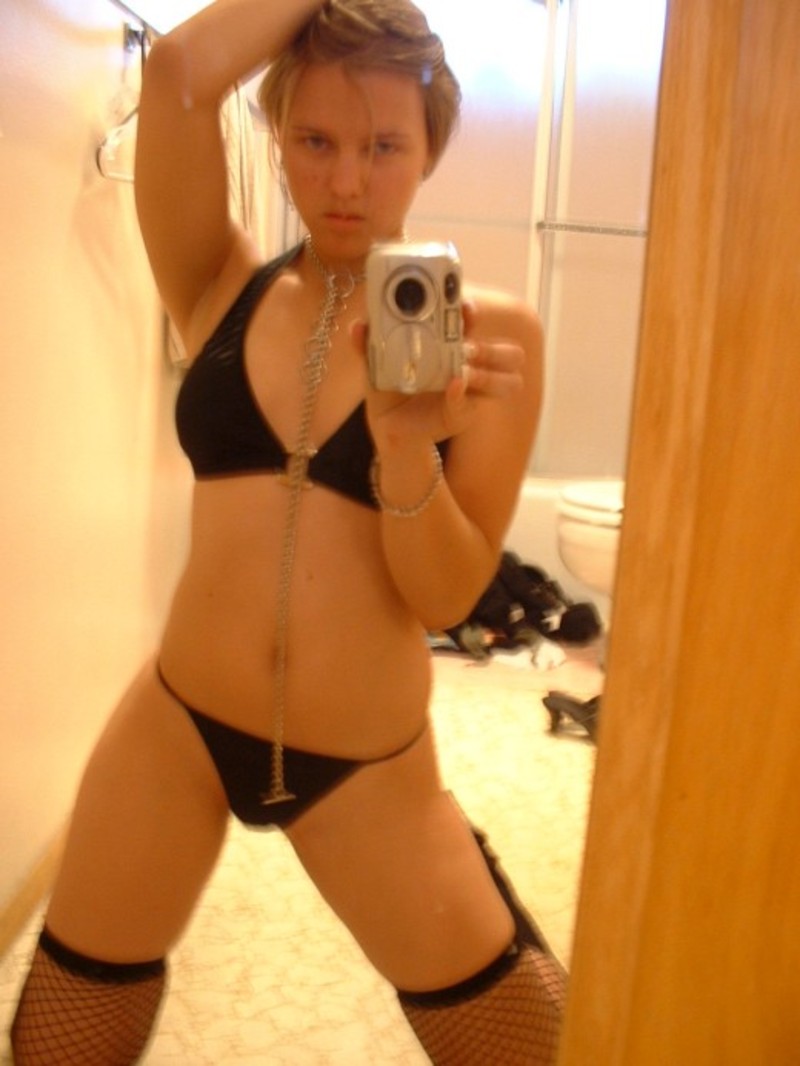 Hot brunette emo teen shows her hot body 14
