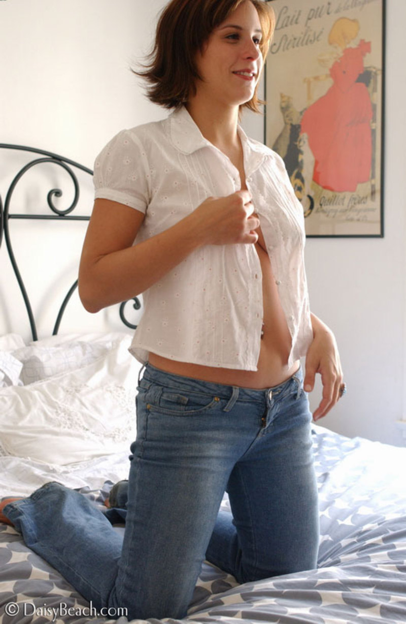 Cute Leah Stripping in Her Bedroom 4
